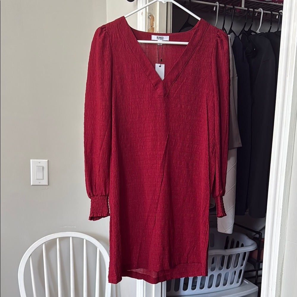 NWT Red Sheath Dress with Bishop Sleeves